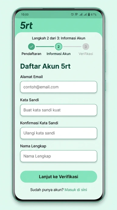 Cara Mudah Registrasi Akun 5rt di Android