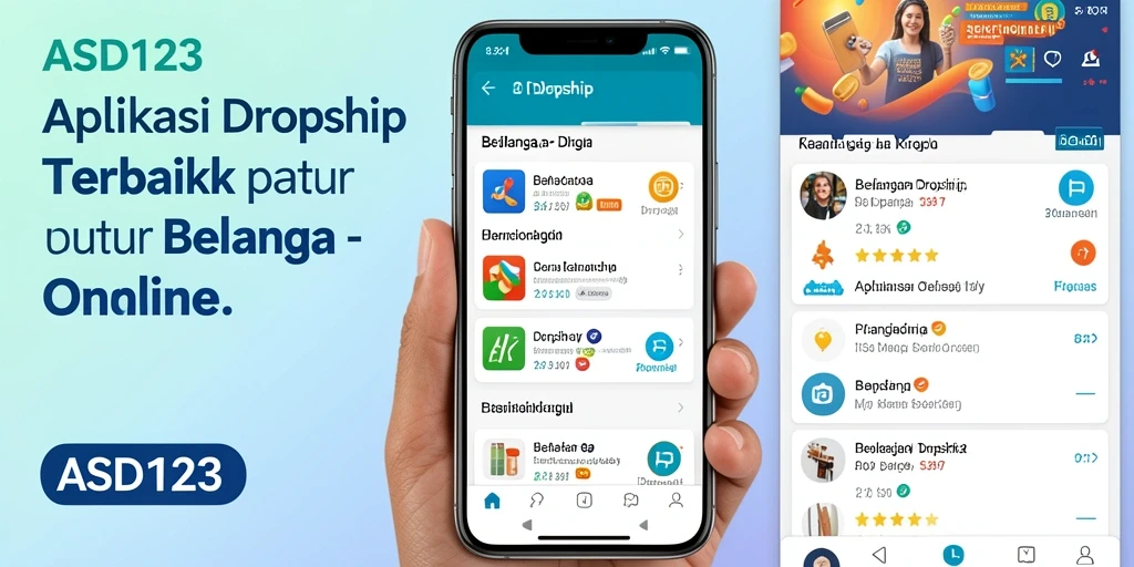 Tampilan antarmuka aplikasi Dropship ASD123 yang menarik dan fungsional.