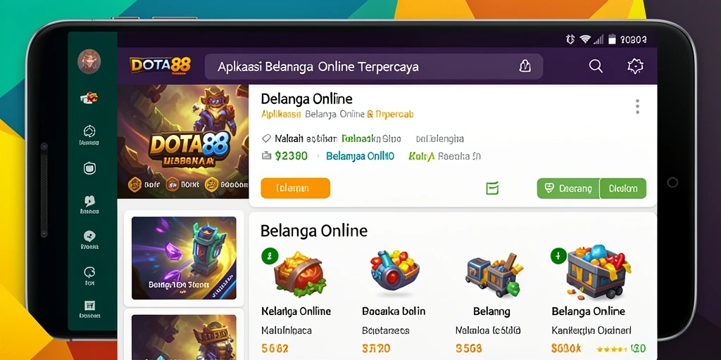 Screenshot DOTA88 menampilkan antarmuka aplikasi Belanja Online yang ramah pengguna.