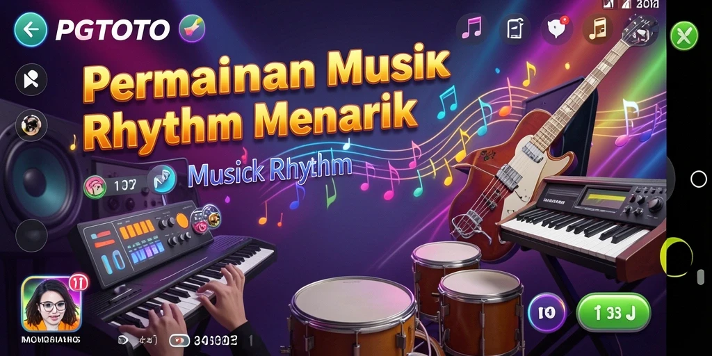 Tampilan antarmuka menarik dari permainan Musik Rhythm PGTOTO.
