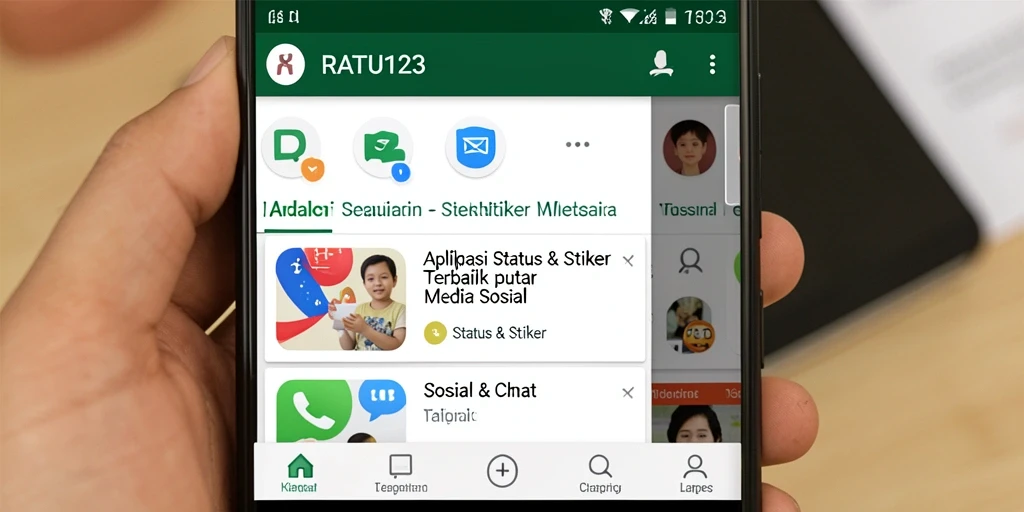 Tampilan antarmuka RATU123 dengan berbagai pilihan stiker yang menarik.