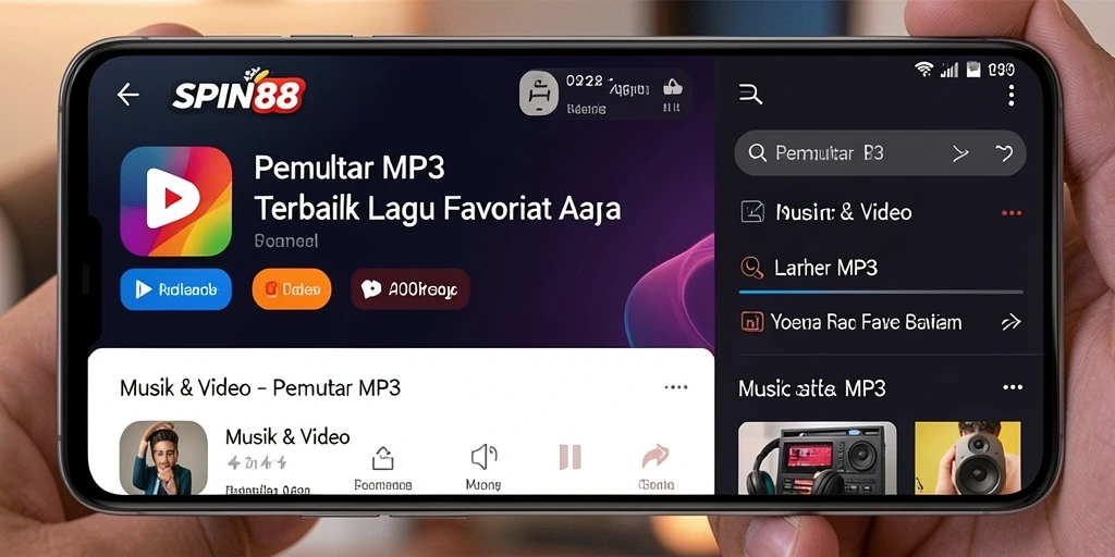 Tampilan antarmuka SPIN88 yang menarik dan fungsional untuk Pemutar MP3.
